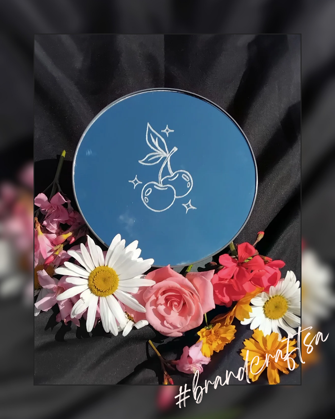 Engraved Desk Mirror