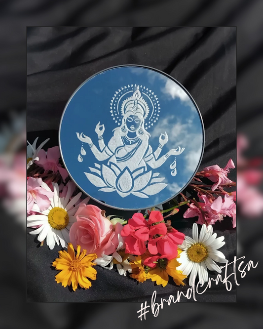 15cm Engraved Lakshmi Blessings Mirror