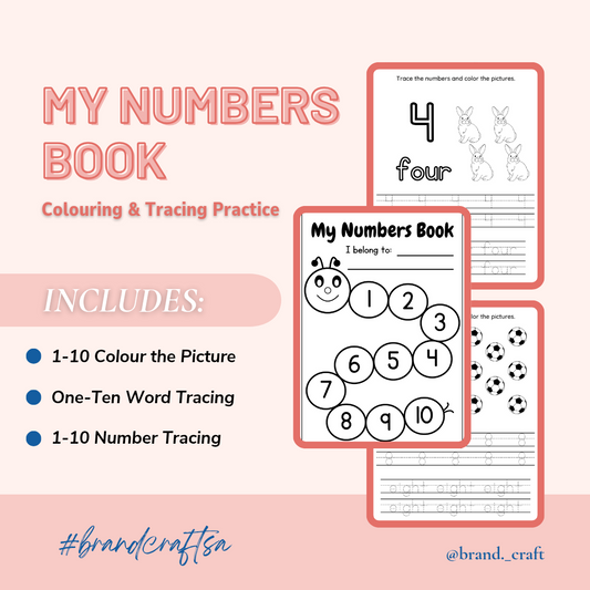 My Numbers Book | 1–10 Tracing & Coloring