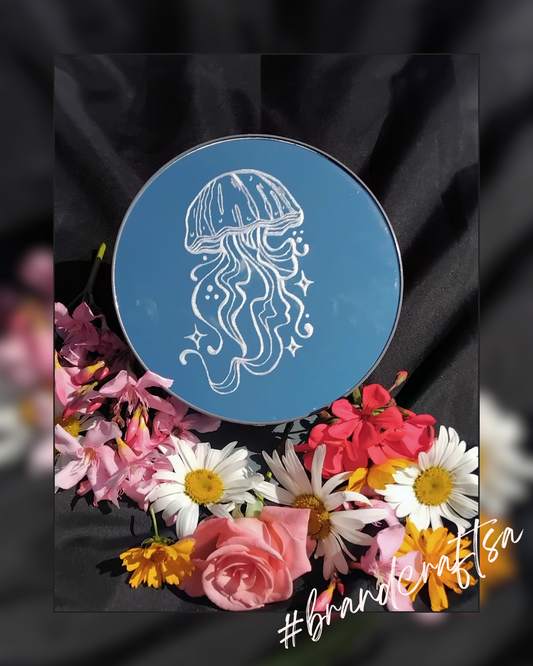 15cm Ocean Glow Jellyfish Engraved Mirror